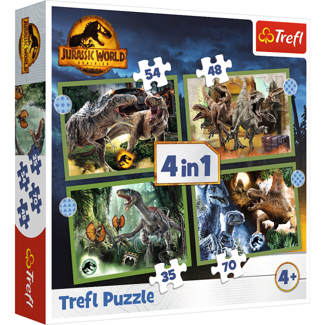 TREFL JURASSIC WORD Pusle komplekt, 4 tk | XS Mänguasjad | XS Mänguasjad