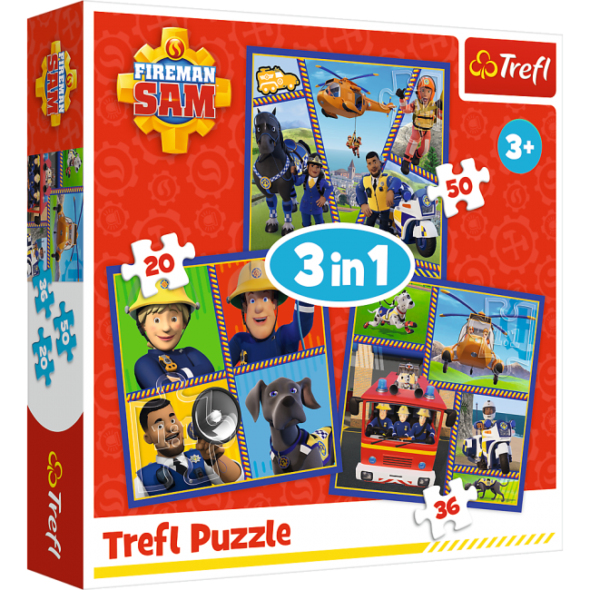TREFL FIREMAN SAM Pusle komplekt, 3 tk | XS Mänguasjad | XS Mänguasjad